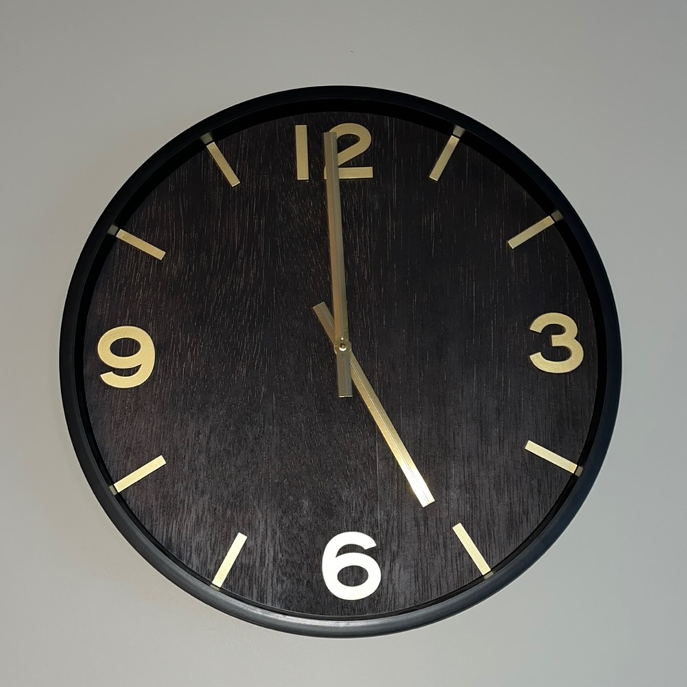 Target Black Clock with Gold Accents